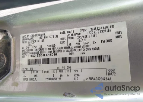 2018 Ford F-150 Xlt from USA, damaged, VIN 1FTEX1EB6JFE15016